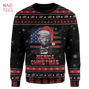 BEST Abraham Lincoln Ugly Christmas Sweater All Over Print Sweatshirt Ugly