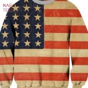 BEST America Flag Ugly Christmas Sweater All Over Print Sweatshirt Ugly