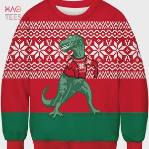 BEST Apiidoo Dinosaur Ugly Christmas Sweater All Over Print Sweatshirt Ugly