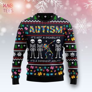 BEST Autism Different Ugly Christmas Sweater All Over Print Sweatshirt Ugly