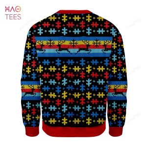 BEST Autsim Ugly Christmas Sweater All Over Print Sweatshirt Ugly Sweater