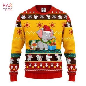 BEST Baby Elephant Ugly Christmas Sweater All Over Print Sweatshirt Ugly