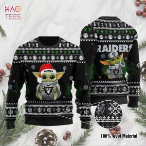 BEST Baby Yoda Oakland Raiders Ugly Christmas Sweater All Over Print