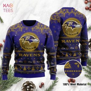 BEST Baltimore Ravens Santa Claus In The Moon Ugly Christmas Sweater
