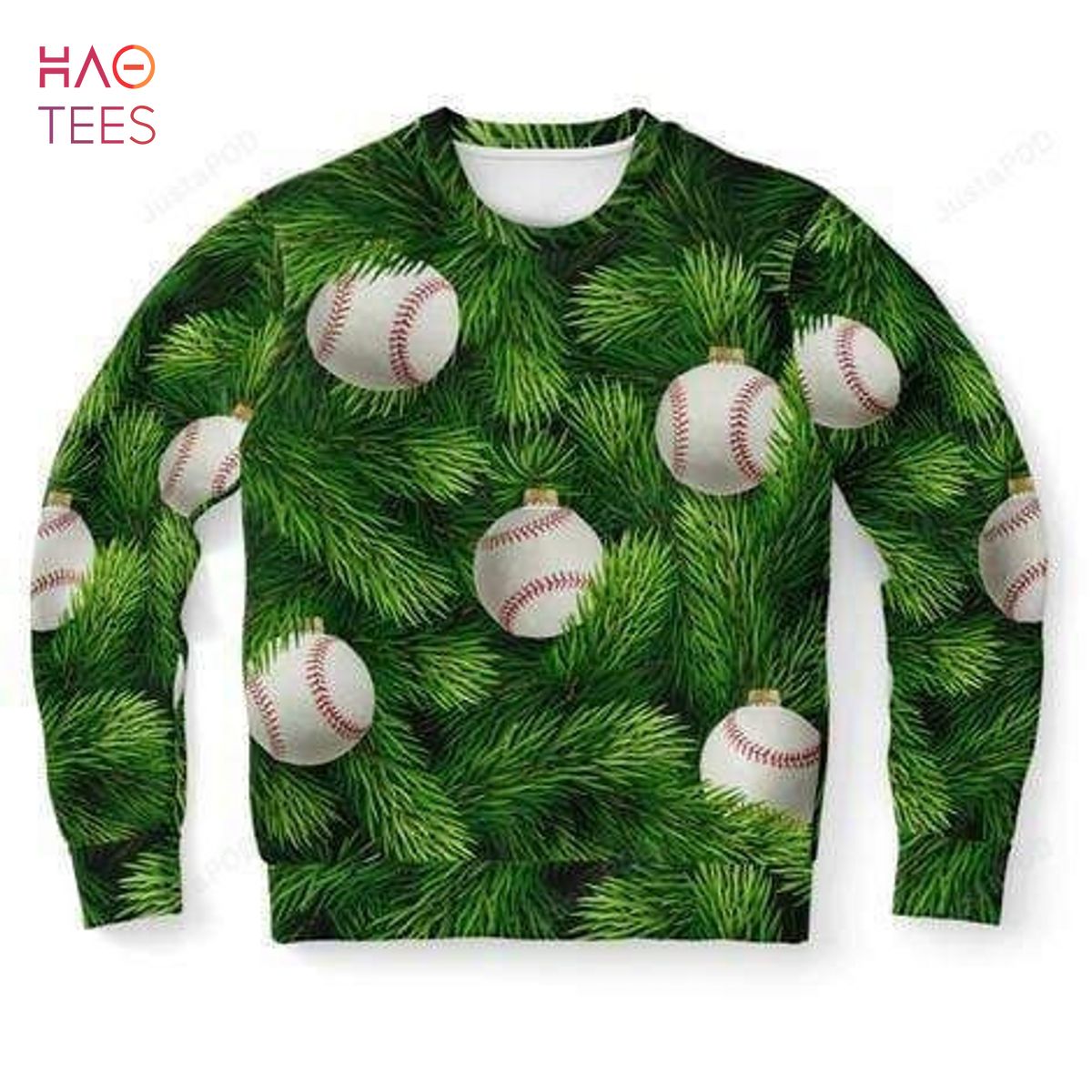 BEST Baseball Green Ugly Christmas Sweater All Over Print Sweatshirt Ugly