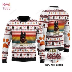 BEST Best German Shepherd Dog Dad Ugly Christmas Sweater All Over