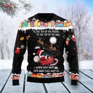 BEST Black Cat Sleigh Christmas Ugly Christmas Sweater Ugly Sweater Christmas