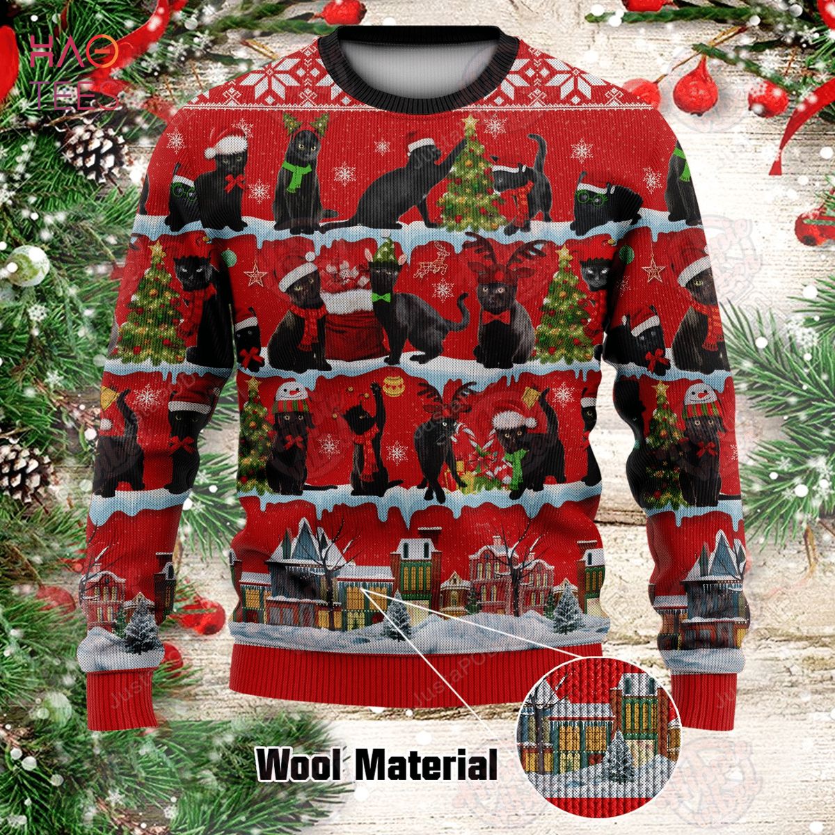 BEST Black Cat Ugly Christmas Sweater All Over Print Sweatshirt Ugly BEST Black Cat Ugly Christmas Sweater All Over Print Sweatshirt Ugly