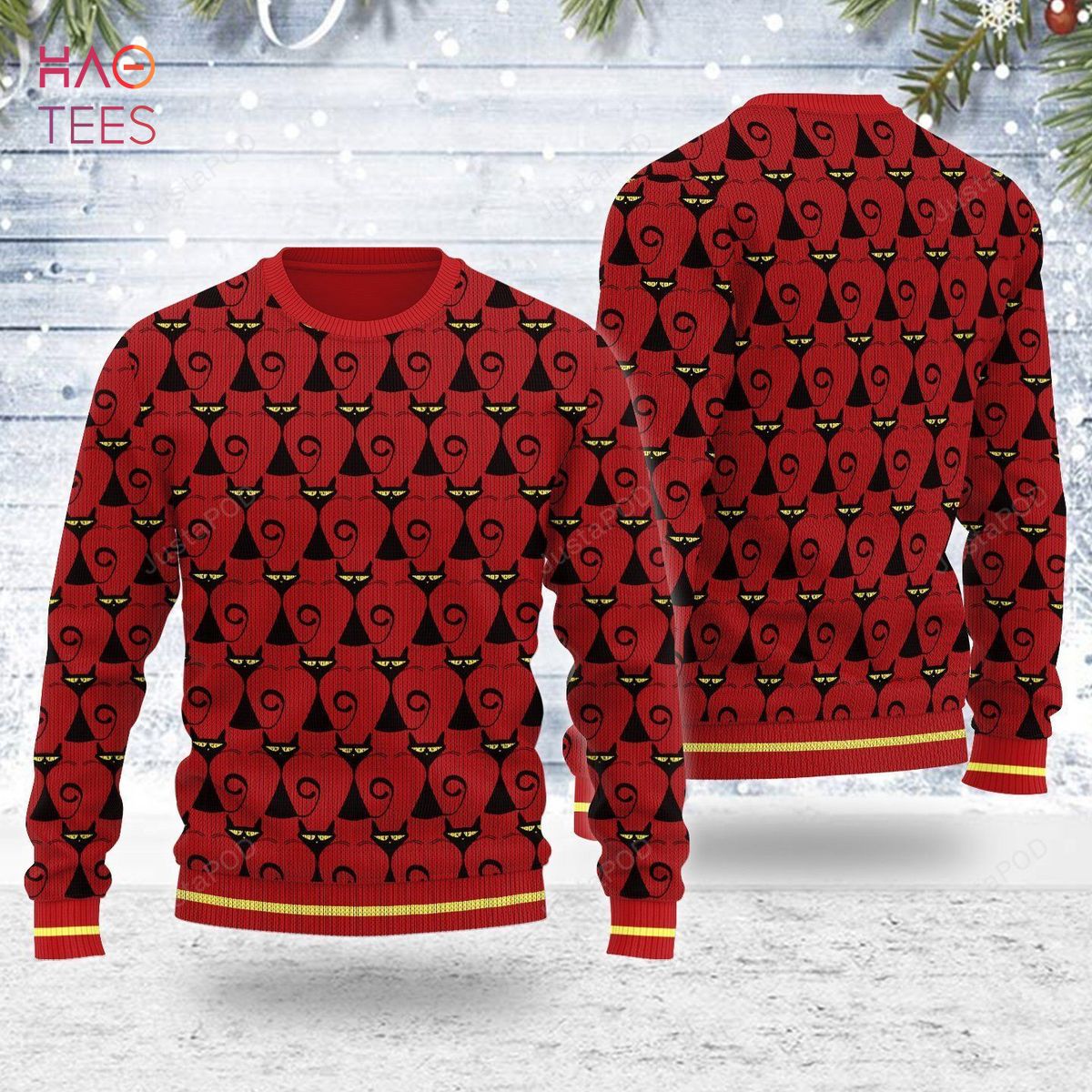 BEST Black Cat Ugly Christmas Sweater All Over Print Sweatshirt Ugly BEST Black Cat Ugly Christmas Sweater All Over Print Sweatshirt Ugly