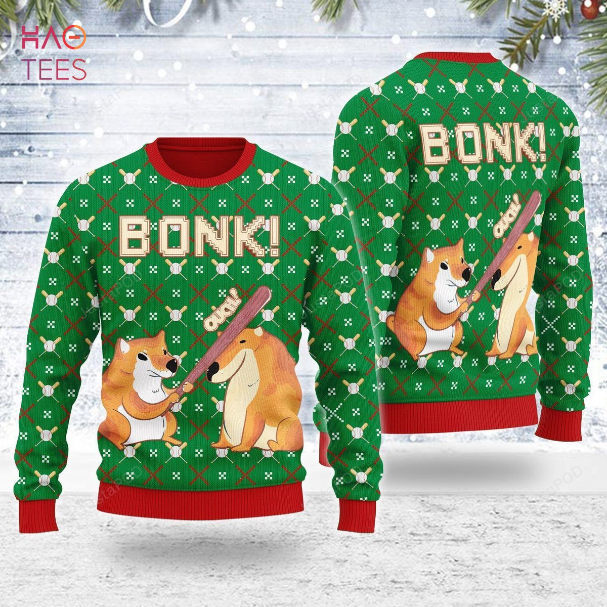 BEST Bonk Dog Ugly Christmas Sweater All Over Print Sweatshirt Ugly BEST Bonk Dog Ugly Christmas Sweater All Over Print Sweatshirt Ugly