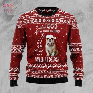 BEST Bulldog True Friend Ugly Christmas Sweater All Over Print Sweatshirt