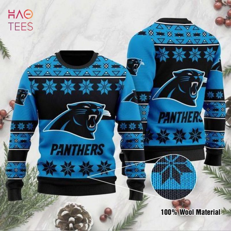 Carolina Panthers Christmas Reindeer Ugly Christmas Sweater For