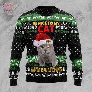 BEST Cat Be Nice Ugly Christmas Sweater Ugly Sweater Christmas Sweaters