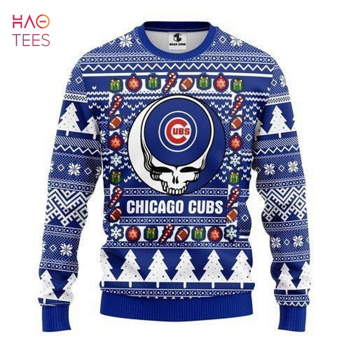 BEST Chicago Cubs Grateful Dead Ugly Christmas Sweater All Over Print