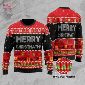 BEST Christmas And Math Merry Christmath Ugly Christmas Sweater All Over