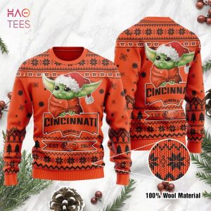 BEST Cincinnati Bengals Cute Baby Yoda Grogu Ugly Christmas Sweater Ugly
