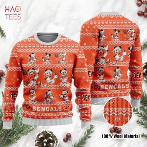 BEST Cincinnati Bengals Mickey Mouse Ugly Christmas Sweater Ugly Sweater Christmas