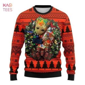 BEST Cleveland Browns Groot Hug Ugly Christmas Sweater All Over Print