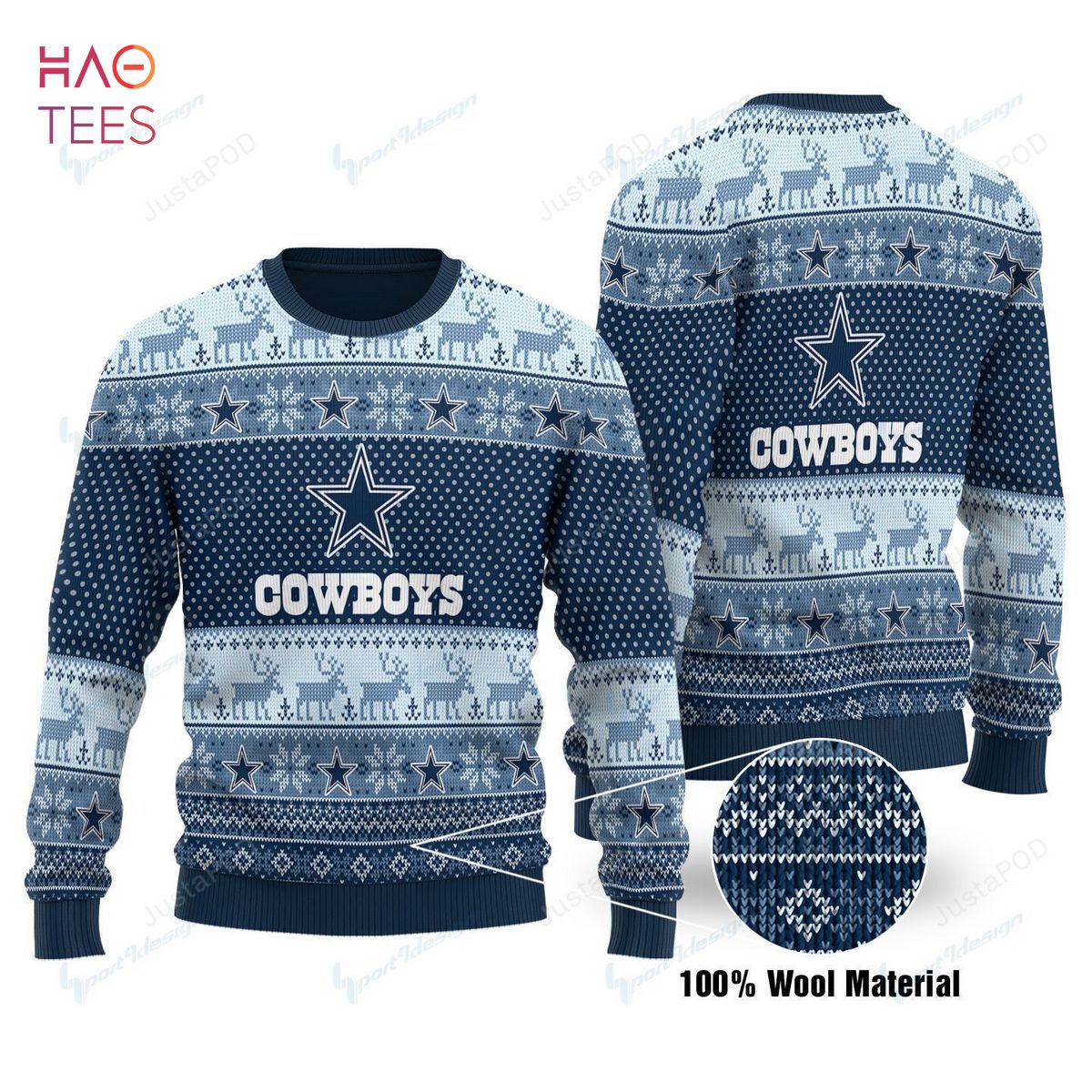 NFL Dallas Cowboys Pug Dog Custom Ugly Christmas Sweaters - OwlOhh