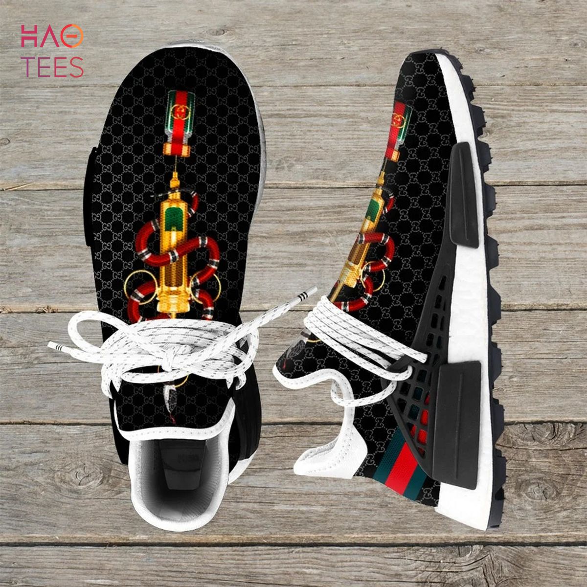 BEST Gucci Black Snake NMD Human Race Shoes Sneakers Limited Edition Luxury Store