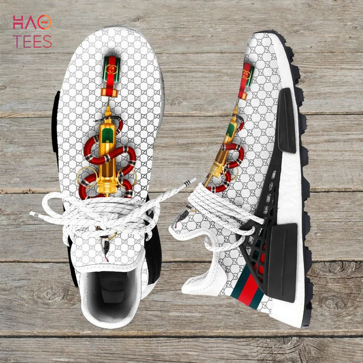 Gucci White Snake NMD Race Shoes Sneakers