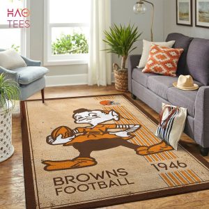 Cleveland Browns NFL Area Rugs Retro Style Living Room Carpet Team Logo Sports Floor Decor