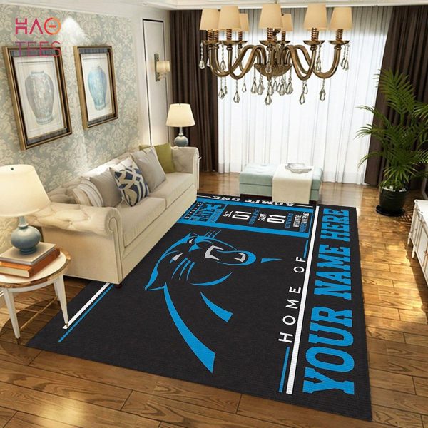 Customizable Carolina Panthers Wincraft Personalized Floor Rug Nfl Rug Bedroom Rug  Floor Home Decor