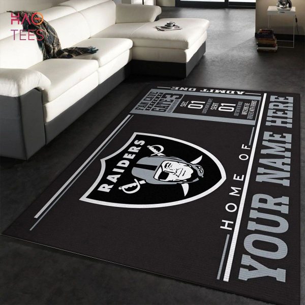 Customizable Las Vegas Raiders Wincraft Personalized NFL Area Rug Living Room And Bedroom Rug US Gift Decor