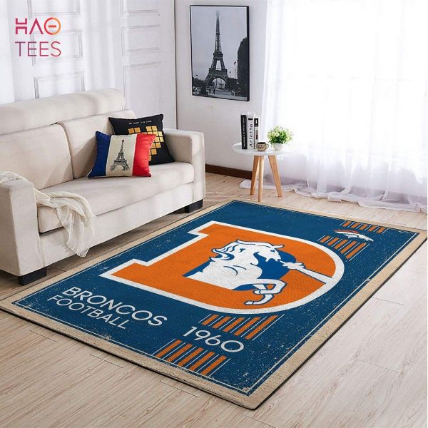 Denver Broncos NFL Area Rugs Retro Style Living Room Carpet Team Logo Sports Floor Decor