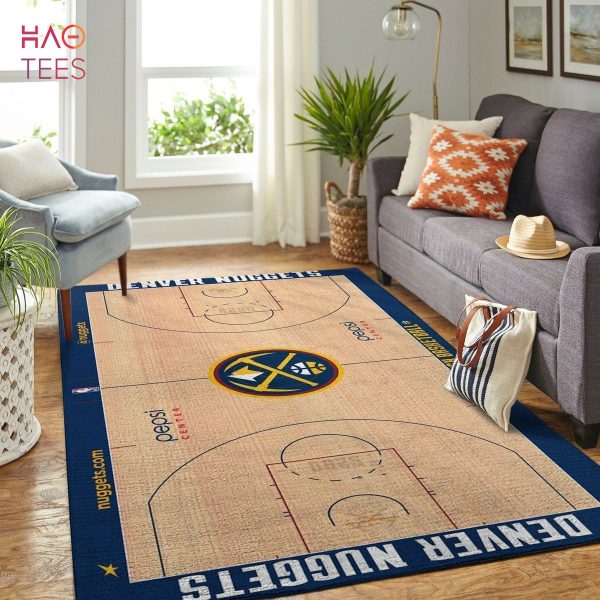 Denver Nuggets Court Area Rug NBA Basketball Team Logo Carpet Living Room Rugs Floor D?cor