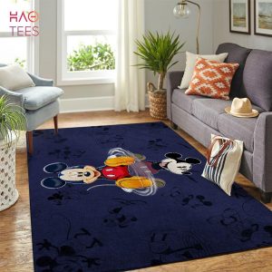 Disney Mickey Mouse With Its Reflection Cute Gift For Kids Living Room Area Rug For Christmas Bedroom Rug Home Decor