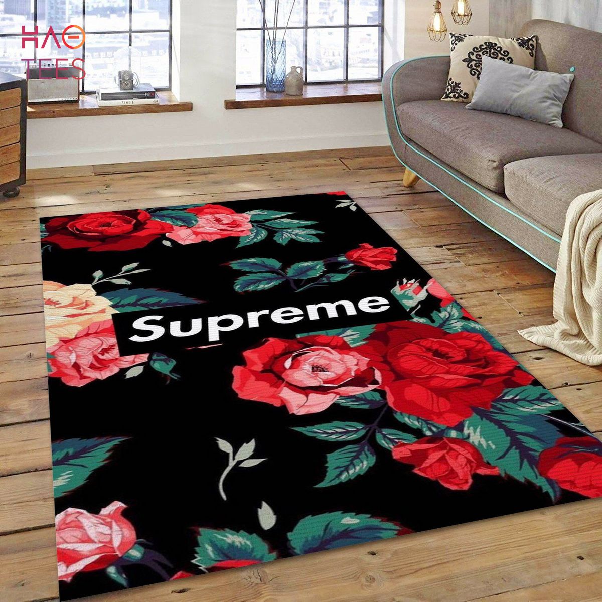 Gucci Ft Supreme Rug Living Room And Bed Room Rug Home Decor