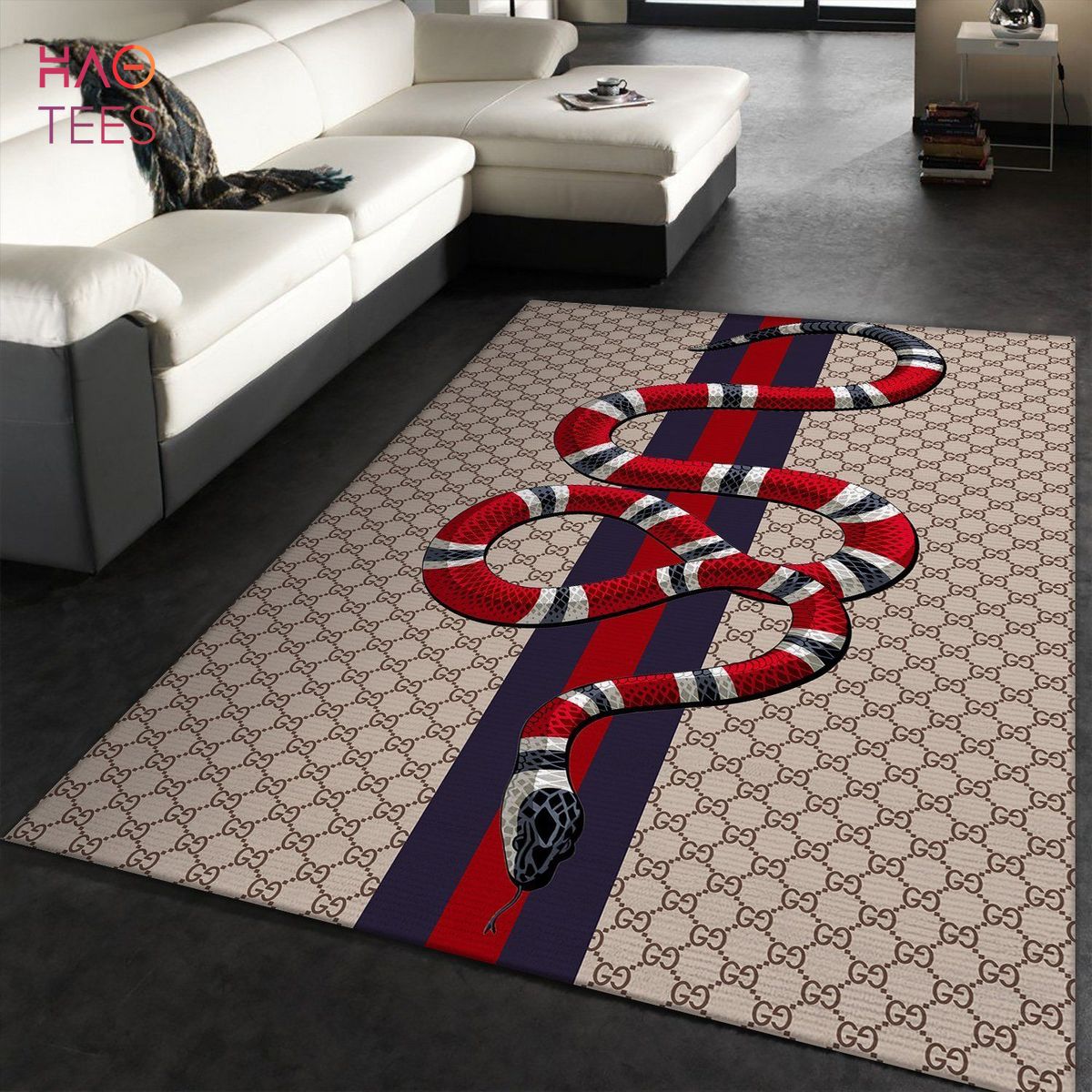 Gucci Snake Red Blue Area Rugs Living Room Carpet