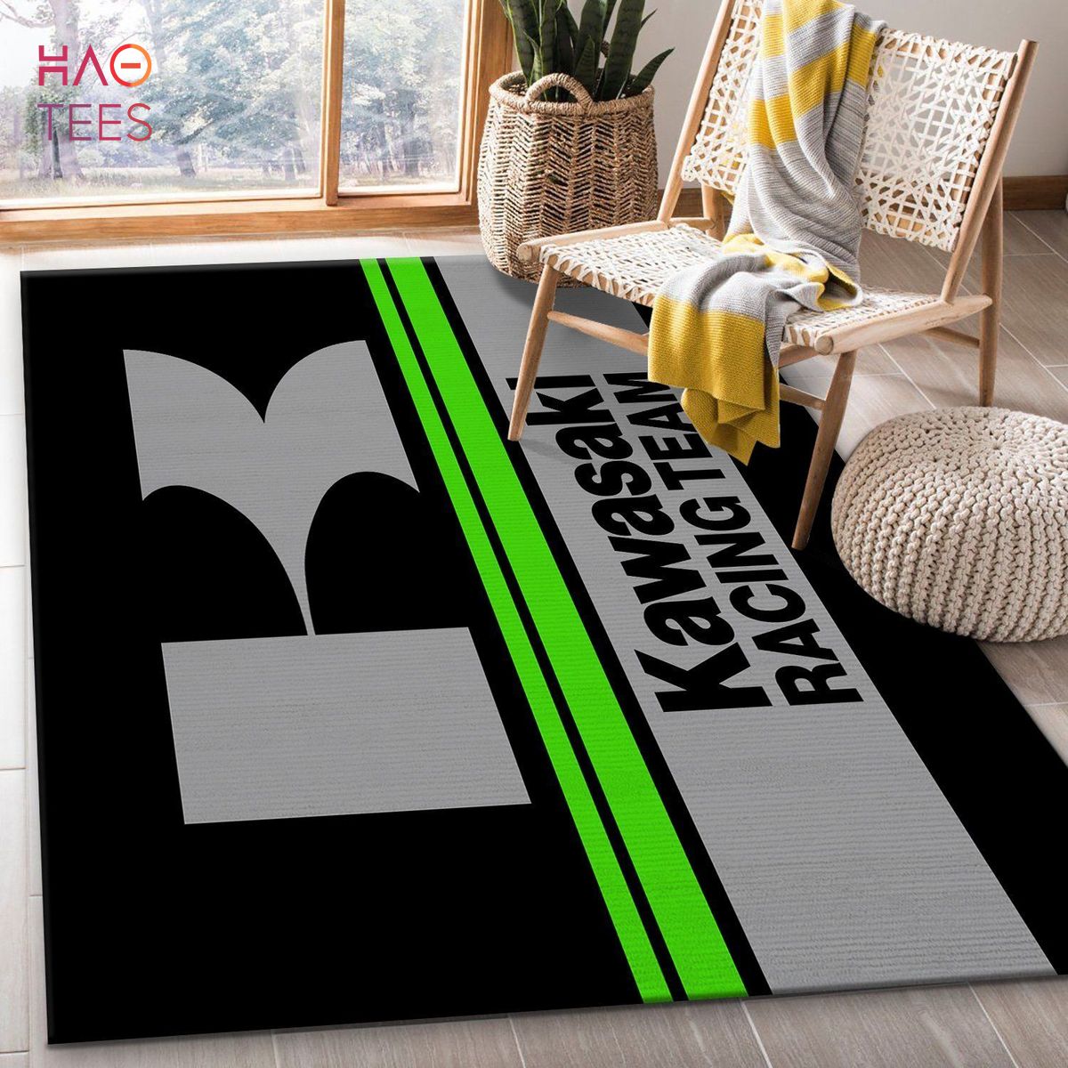 Kawasaki Racing Motorcycle Rug Living Room Carpet Local Brands Floor Decor The US Decor