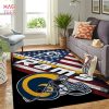 Los Angeles Rams NFL Team Logo Area Rugs Wooden Style Living Room Carpet Sports Floor Decor
