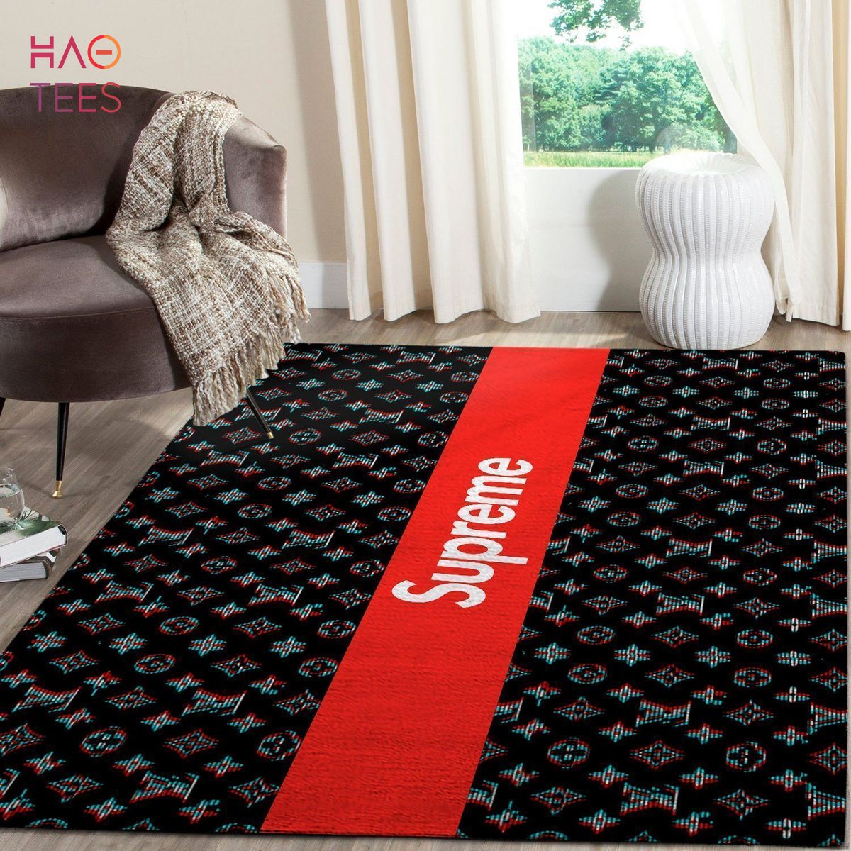 Supreme Area Rug Red Hypebeast Carpet Luxurious Fashion Brand Logo