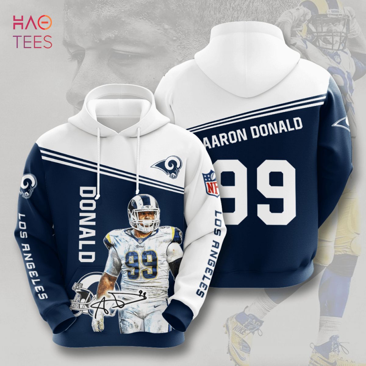 Los Angeles Rams Home Name & Number T-Shirt - Aaron Donald - Mens