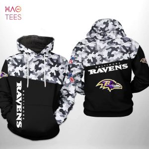 Baltimore Ravens NFL Camo Veteran Team 3D Printed Hoodie