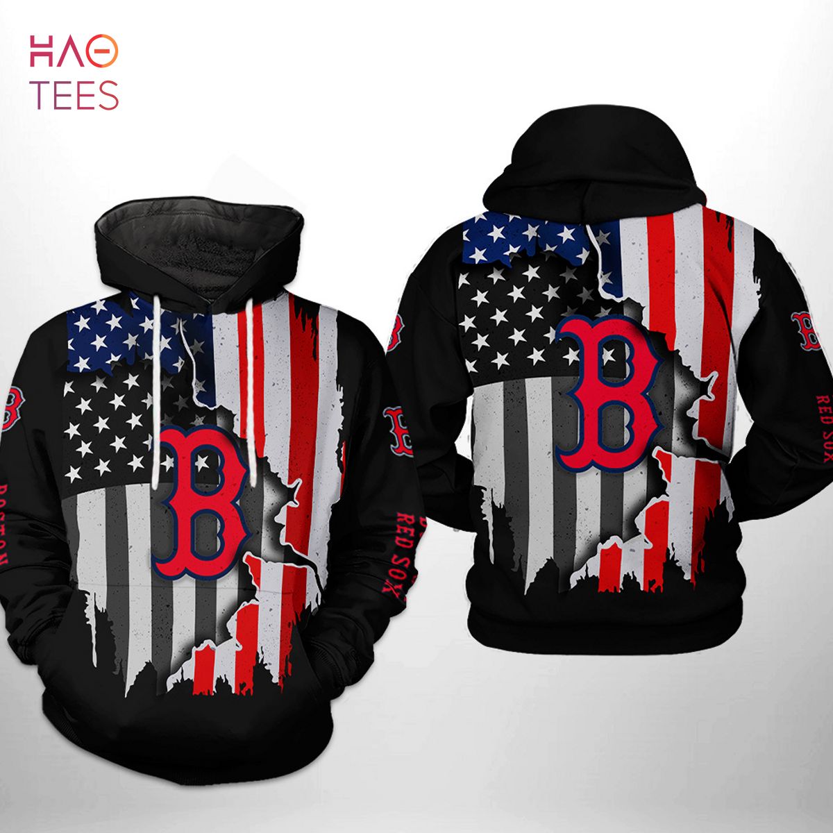 Boston Red Sox MLB US Flag 3D Printed Hoodie Boston Red Sox MLB US Flag 3D Printed Hoodie