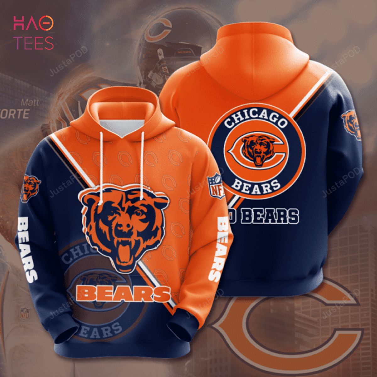 Chicago Bears NFL Men and Women 3D Hoodie