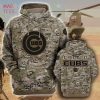 Chicago Cubs MLB Camo Veteran 3D Printed Hoodie