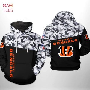 Cincinnati Bengals NFL Camo Veteran Team 3D Printed Hoodie