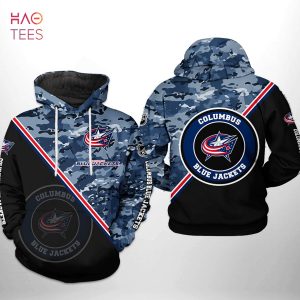 Columbus Blue Jackets NHL Camo Team 3D Printed Hoodie
