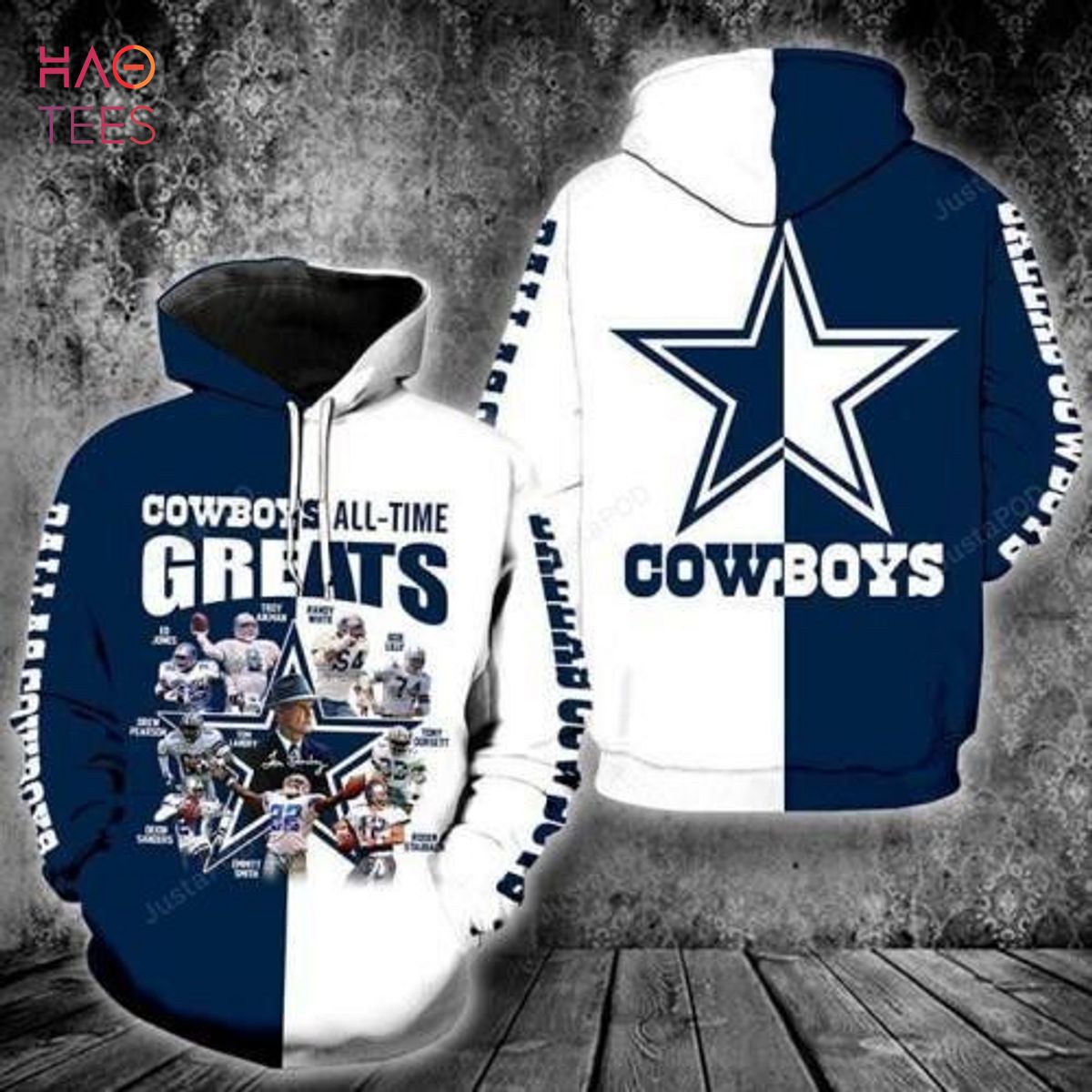 Dallas Cowboys All Time 3d Hoodie