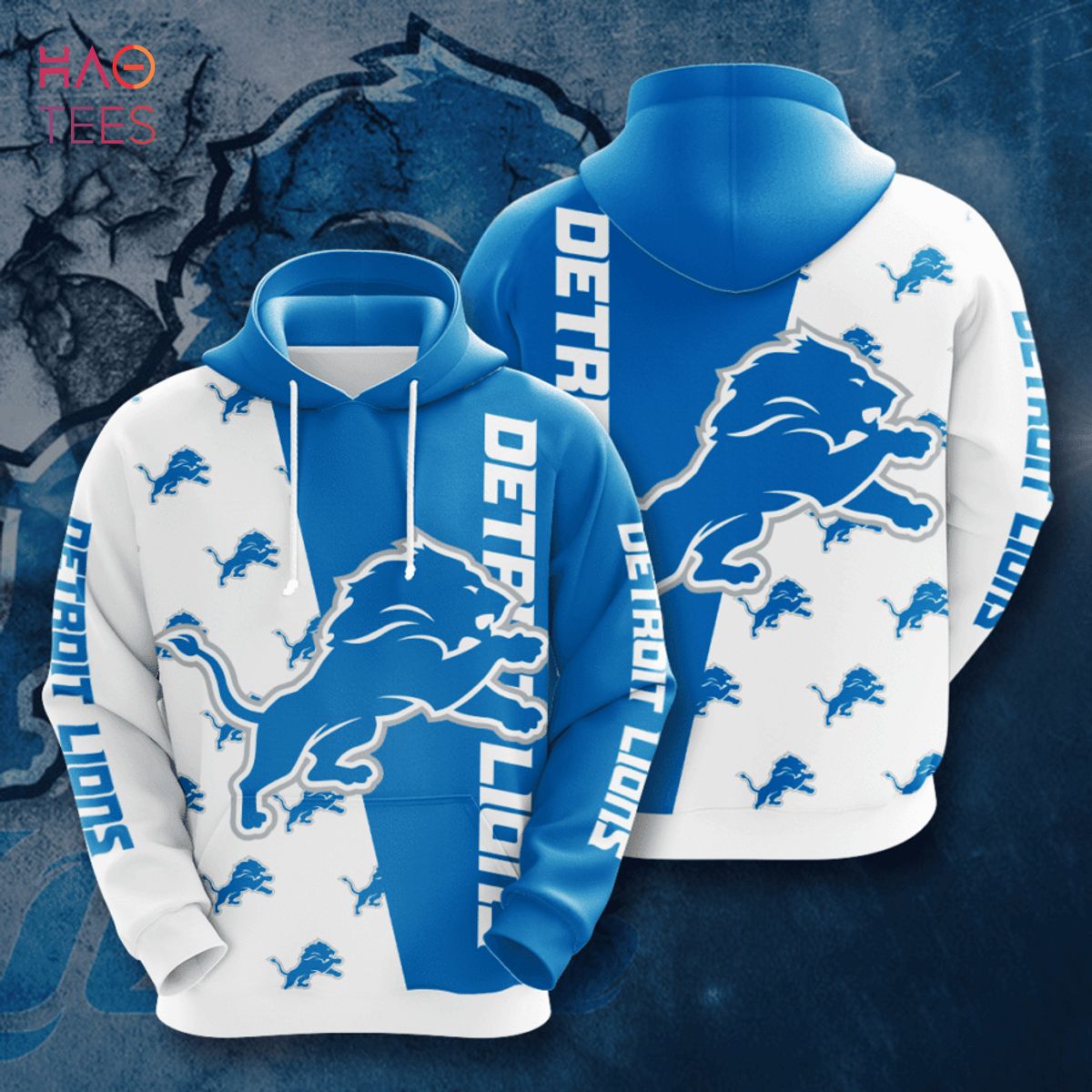 Detroit Lions Ncaa Football Many Logo 3D Hoodie For Men For Women