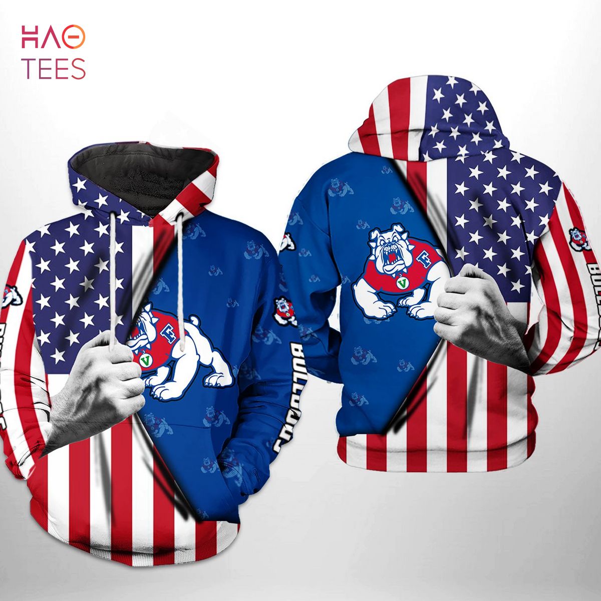 Fresno State Bulldogs NCAA US FLag 3D Printed Hoodie Fresno State Bulldogs NCAA US FLag 3D Printed Hoodie