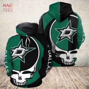 Grateful Dead Skull Dallas Stars Zip 3D Hoodie All Over Print