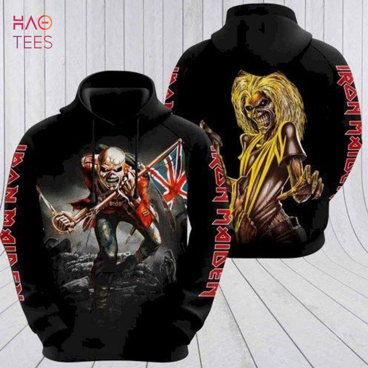Iron Maiden Black 3D Hoodie For Men For Women Iron Maiden All Over