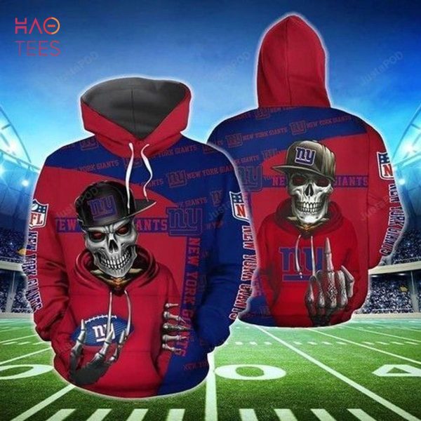 New York Giants Hiphop Skeleton Pullover 3d Hoodie