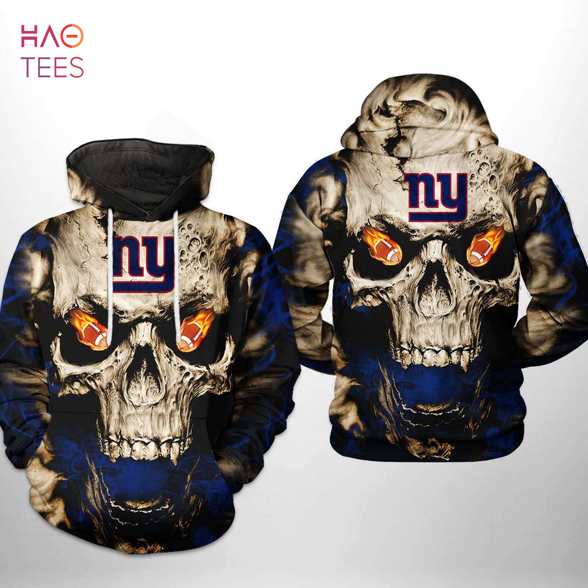 New York Giants NFL Skull Team 3D Printed Hoodie